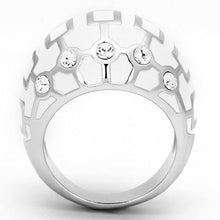 Load image into Gallery viewer, TK871 - High polished (no plating) Stainless Steel Ring with Top Grade Crystal  in Clear