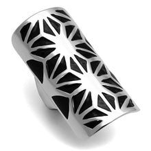 Load image into Gallery viewer, TK918 - High polished (no plating) Stainless Steel Ring with Epoxy  in Jet