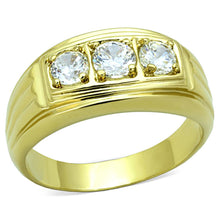 Cargar imagen en el visor de la galería, TK946G - IP Gold(Ion Plating) Stainless Steel Ring with AAA Grade CZ  in Clear