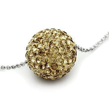 Load image into Gallery viewer, VL057 - Rhodium Brass Chain Pendant with Top Grade Crystal  in Topaz