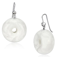 Load image into Gallery viewer, VL068 - IP rhodium (PVD) Brass Earrings with Synthetic Synthetic Stone in White