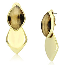 Cargar imagen en el visor de la galería, VL073 - IP Gold(Ion Plating) Brass Earrings with Synthetic Synthetic Stone in Animal pattern