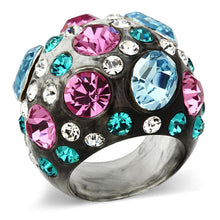 Cargar imagen en el visor de la galería, VL103 -  Resin Ring with Top Grade Crystal  in Multi Color