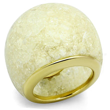 Cargar imagen en el visor de la galería, VL109 - IP Gold(Ion Plating) Stainless Steel Ring with Synthetic Synthetic Stone in Citrine Yellow